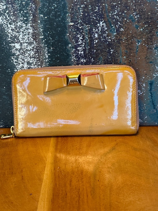 Miu Miu Handbags - Miu Miu Patent Leather Bow Zip Around Wallet Project Piece